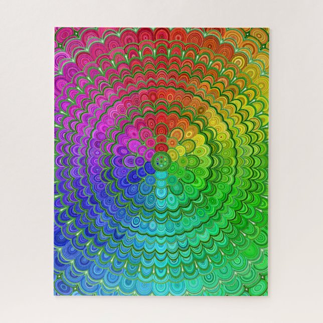 Rainbow Flower Mandala Jigsaw Puzzle (Vertical)