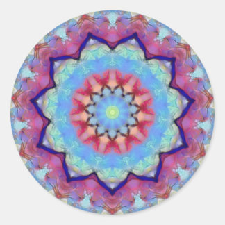 Rainbow Flower Mandala Small Round Stickers