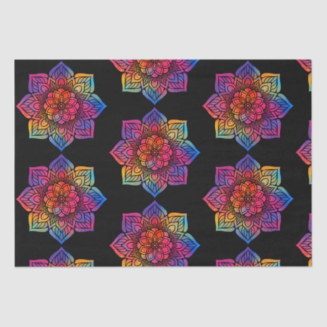 Rainbow Flower Mandala Tissue Paper (Front)
