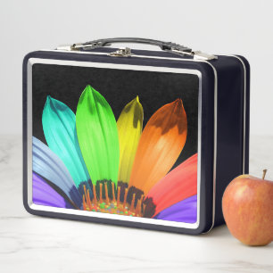 Rainbow Flower Metal Lunch Box