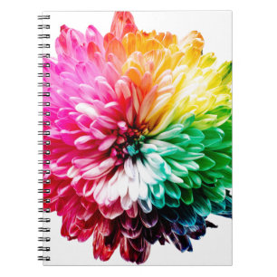 rainbow flower notebook