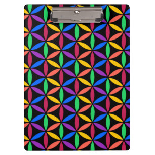 Rainbow Flower of Life Pattern Clipboard