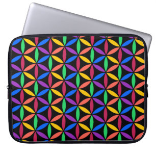 Rainbow Flower of Life Pattern Laptop Sleeve