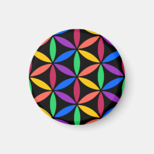 Rainbow Flower of Life Pattern Magnet