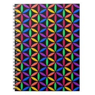 Rainbow Flower of Life Pattern Notebook
