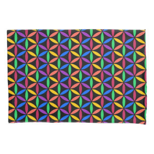 Rainbow Flower of Life Pattern Pillowcase