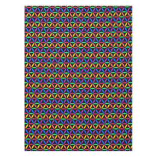Rainbow Flower of Life Pattern Tablecloth