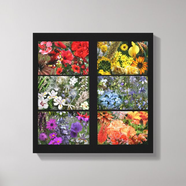 Rainbow Flower Photo Collage Canvas Print (Front)