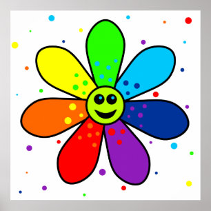 Rainbow Flower Poster