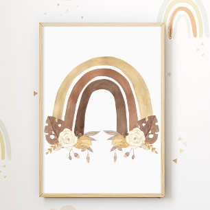 Rainbow Flower Poster Kids Room Print