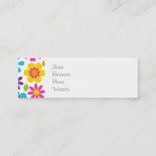 Rainbow Flower Power Hippie Retro Teens Gifts Mini Business Card