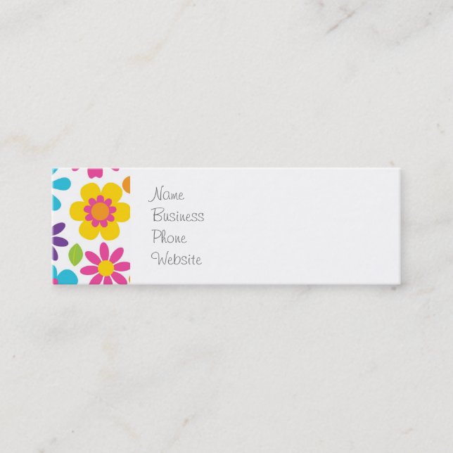 Rainbow Flower Power Hippie Retro Teens Gifts Mini Business Card (Front)