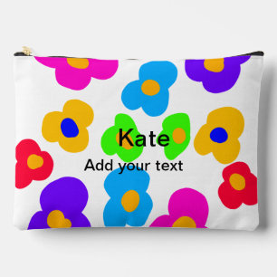 Rainbow flower pride love add name text lqbtq abst accessory pouch
