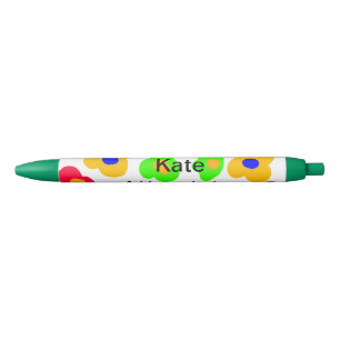 Rainbow flower pride love add name text lqbtq abst black ink pen