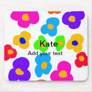 Rainbow flower pride love add name text lqbtq abst mouse mat