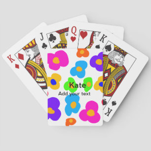 Rainbow flower pride love add name text lqbtq abst playing cards