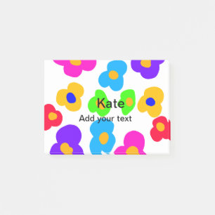 Rainbow flower pride love add name text lqbtq abst post-it notes