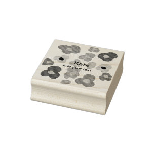 Rainbow flower pride love add name text lqbtq abst rubber stamp