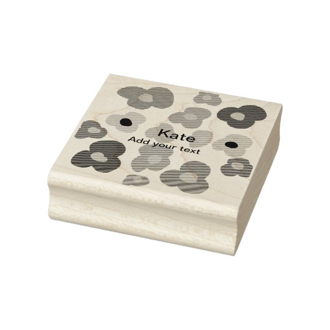 Rainbow flower pride love add name text lqbtq abst rubber stamp (Stamp)