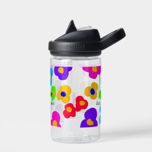 Rainbow flower pride love add name text lqbtq abst water bottle