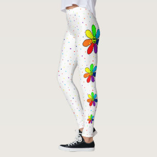 Rainbow Flower Side Leggings