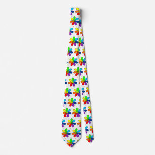 Rainbow Flower Tie