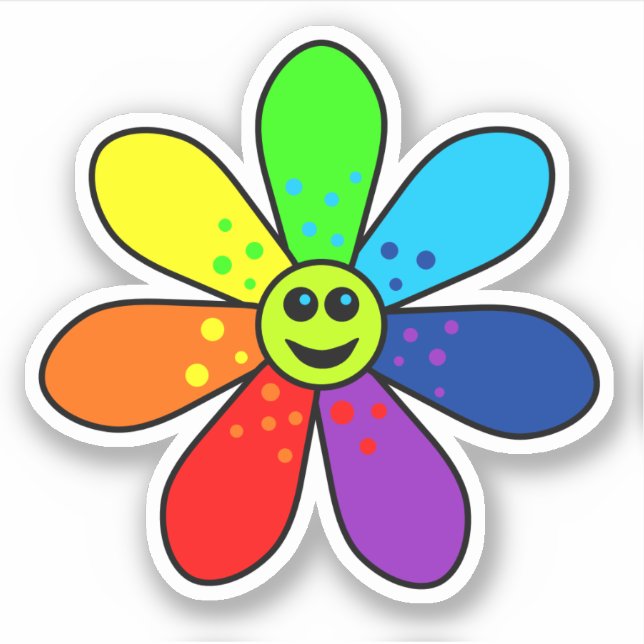 Rainbow Flower Vinyl Sticker (Front)