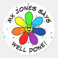 Rainbow Flower Well Done Stickers