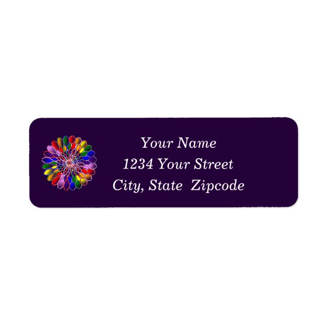 Rainbow Floweret Return Address Labels (Front)
