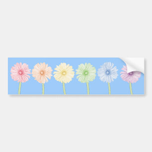 Rainbow Flowers Bumper Sticker