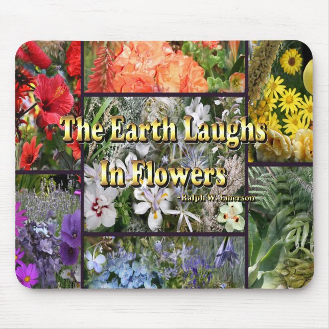 Rainbow Flowers - Earth Laughs by Emerson Mouse Mat (Front)