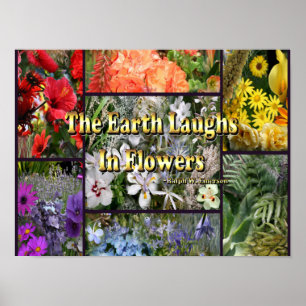 Rainbow Flowers - Earth Laughs by Emerson Poster