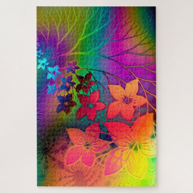 Rainbow Flowers Jigsaw Puzzle (Vertical)