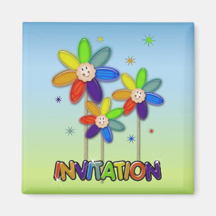 rainbow flowers magnet