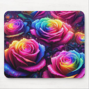 Rainbow Flowers Mouse Mat