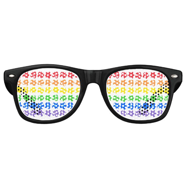Rainbow Flowers Retro Sunglasses (Front)