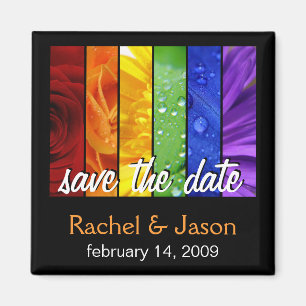 Rainbow Flowers   Save the Date Magnet