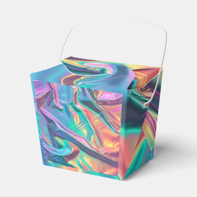 Rainbow Foil Look Favour Box (Front Side)