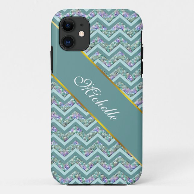 Rainbow Foil ZigZag Pattern Case-Mate iPhone Case (Back)