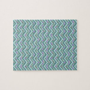 Rainbow Foil ZigZag Pattern Jigsaw Puzzle