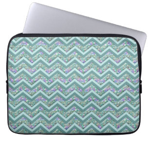 Rainbow Foil ZigZag Pattern Laptop Sleeve