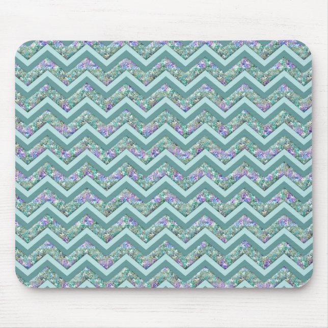 Rainbow Foil ZigZag Pattern Mouse Mat (Front)