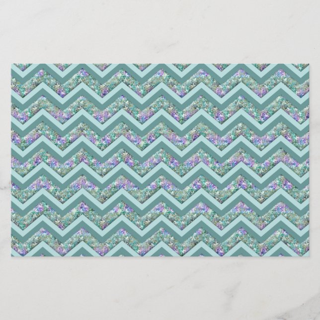 Rainbow Foil ZigZag Pattern Stationery (Front)