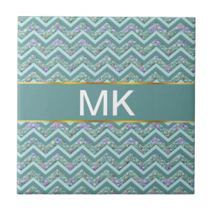 Rainbow Foil ZigZag Pattern Tile