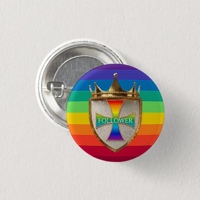 Rainbow Follower Crest Button / Badge (Front & Back)