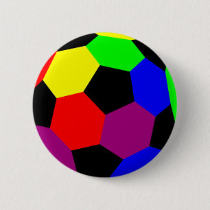 Rainbow Football in Rainbow Nation 6 Cm Round Badge