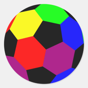 Rainbow Football in Rainbow Nation Classic Round Sticker