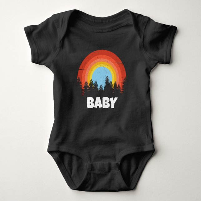rainbow forest sunset nature baby customisable bodysuit (Front)