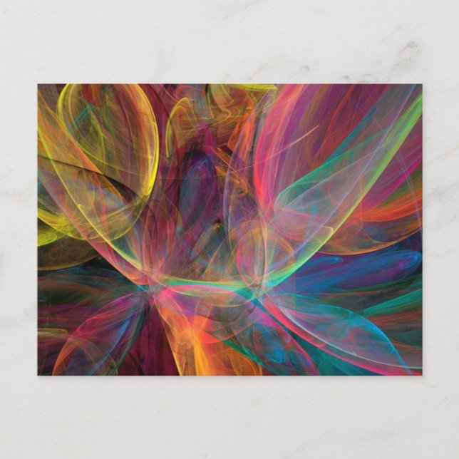 Rainbow Fractal Art Postcard (Front)