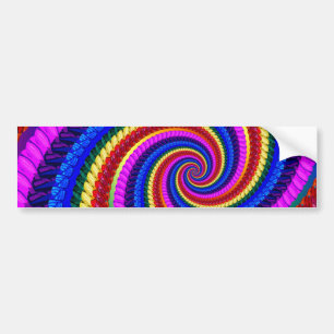Rainbow Fractal Art Swirl Pattern Bumper Sticker